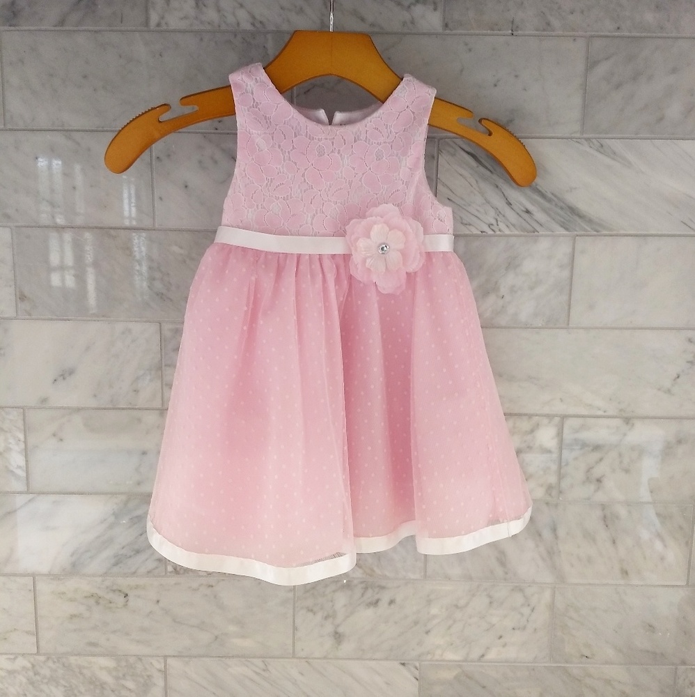Rare Editions Pink Lace Dress